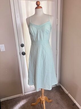 Ann Taylor Loft Lined Linen Blend A-Line Dress